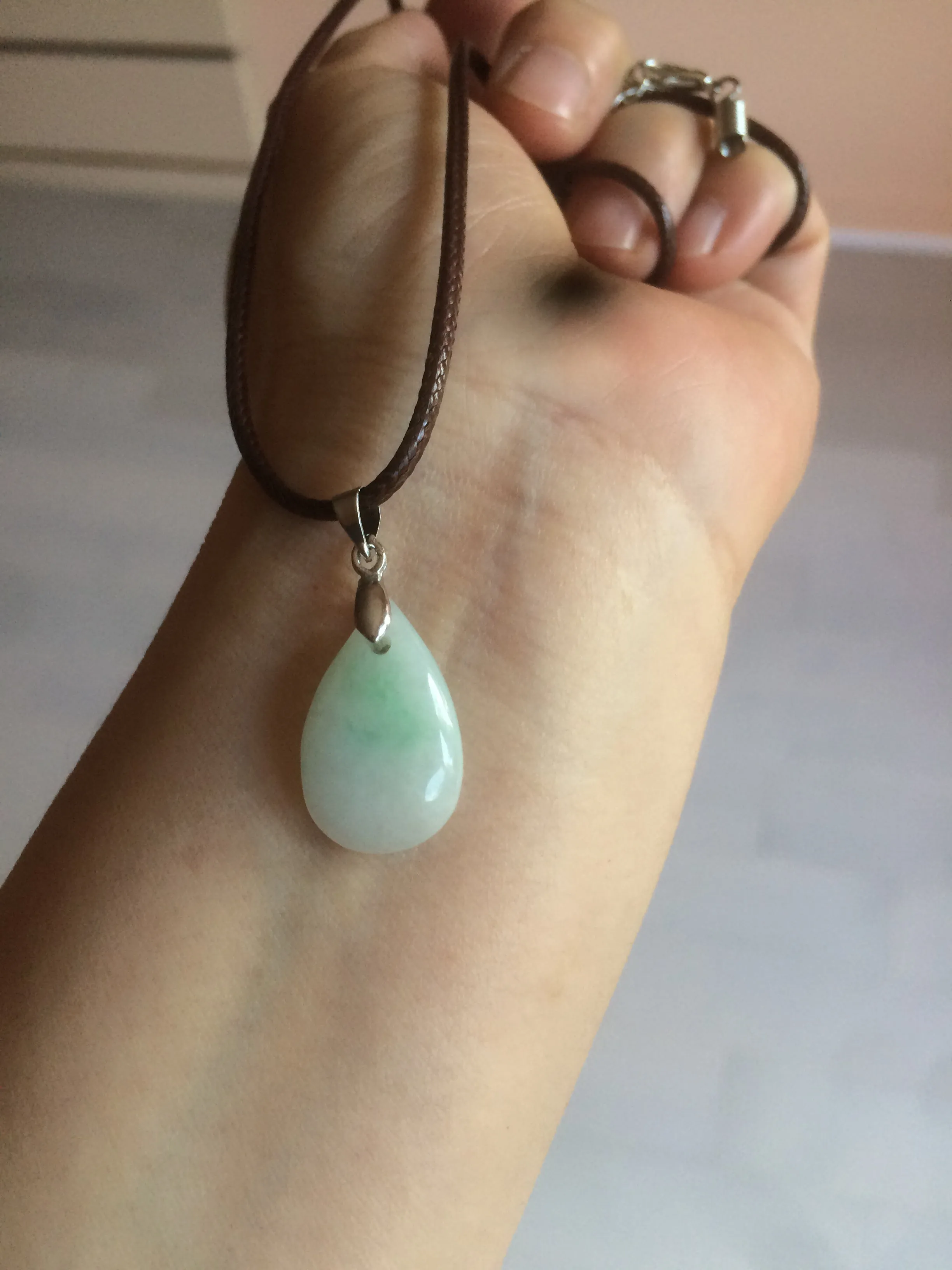 100% natural icy watery green/white/purple type A jadeite jade water drop pendant necklace group A122