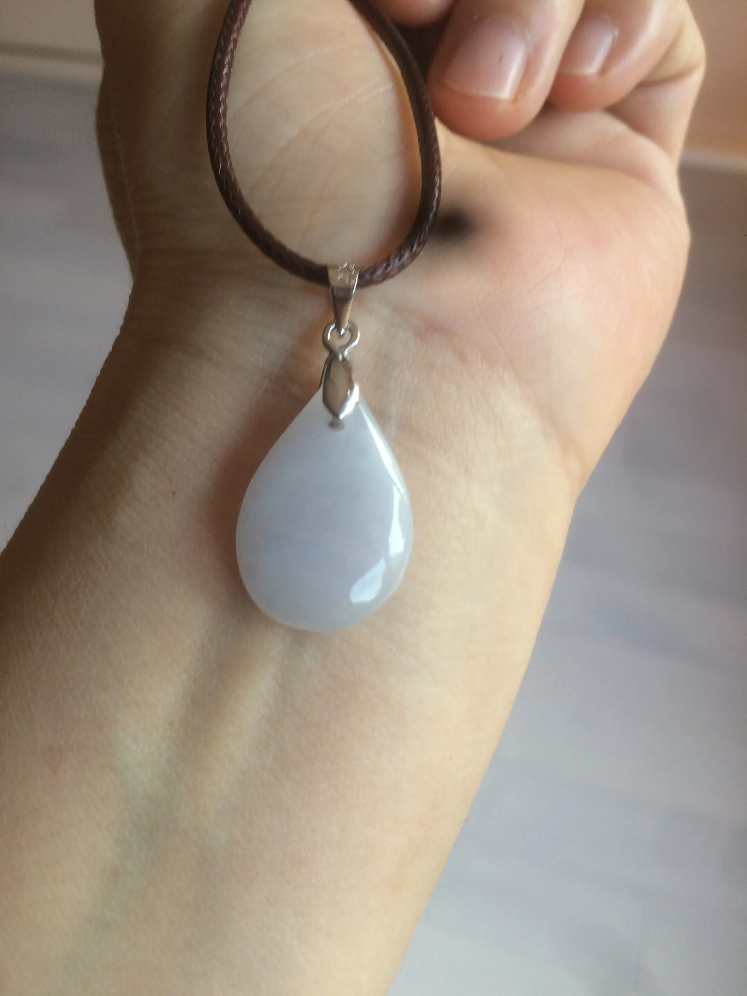 100% natural icy watery green/white/purple type A jadeite jade water drop pendant necklace group A122