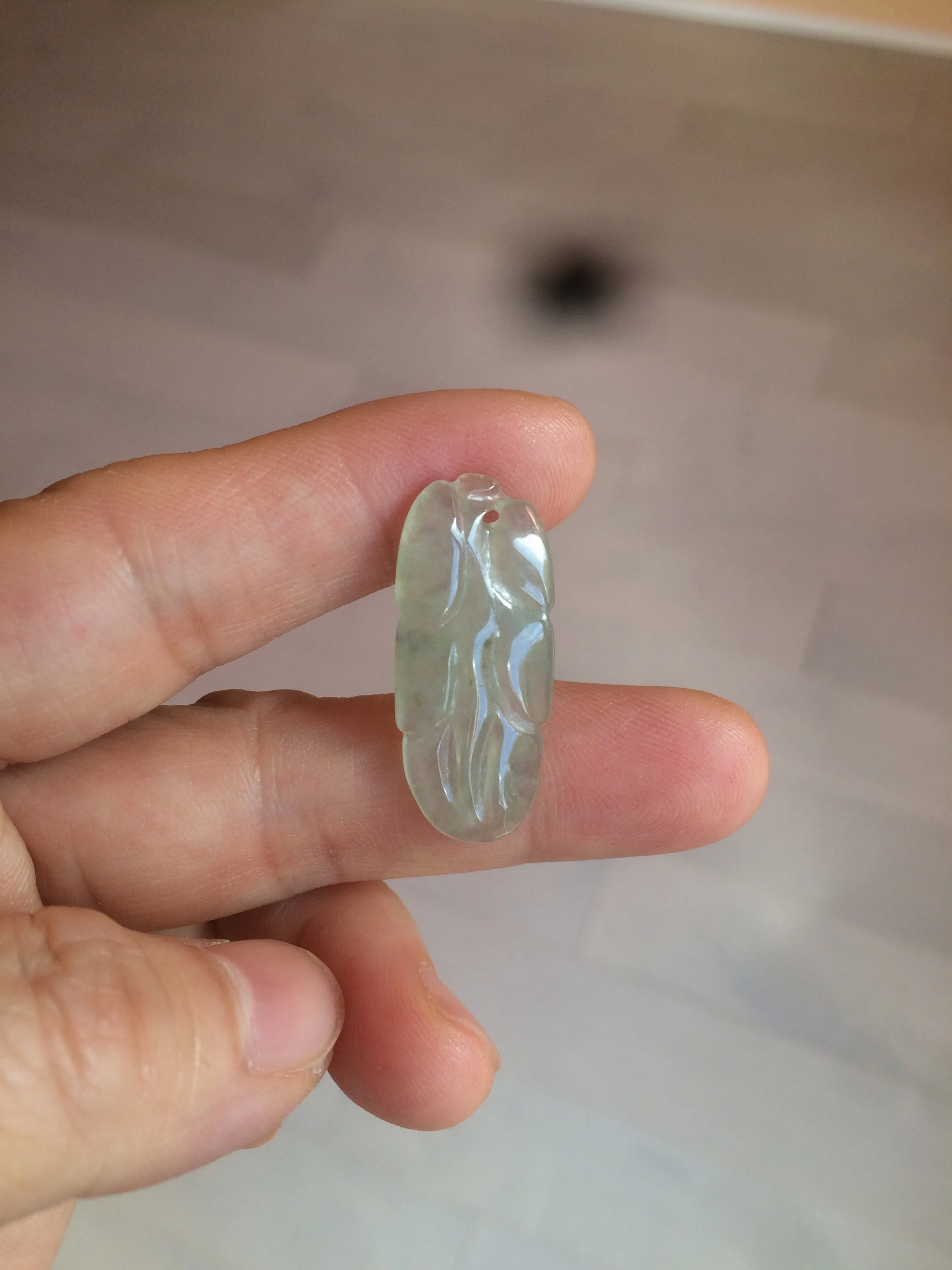 100% natural type A icy watery light green/dark green jadeite jade leaf pendant group AZ100