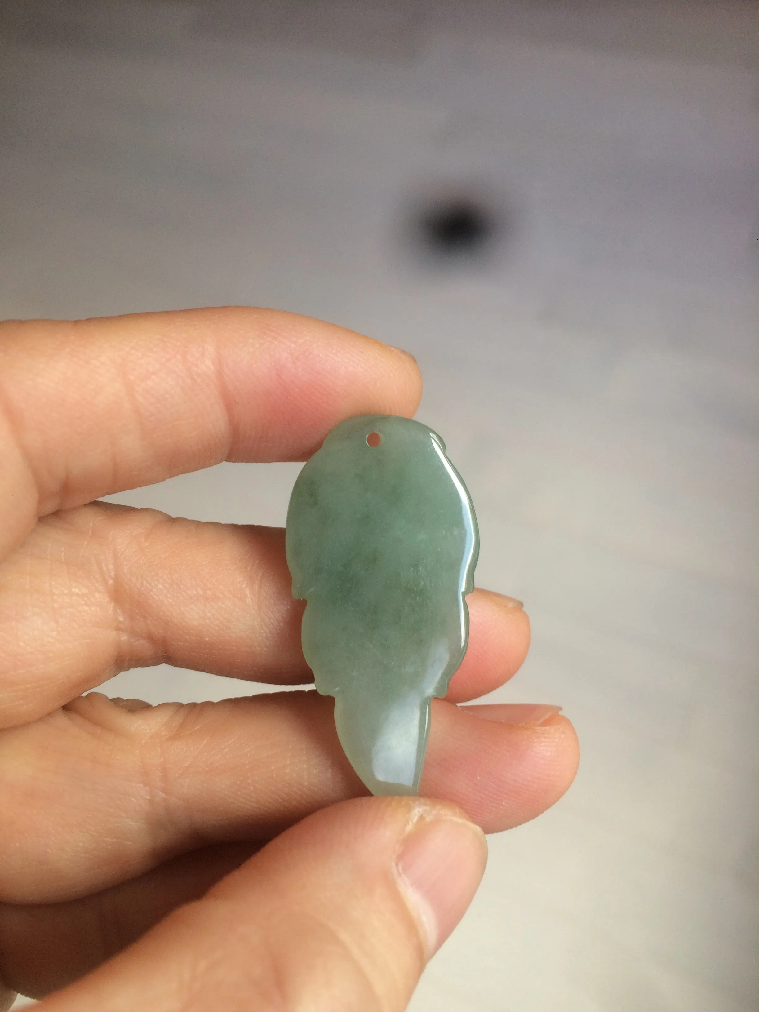 100% natural type A icy watery light green/dark green jadeite jade leaf pendant group AZ100