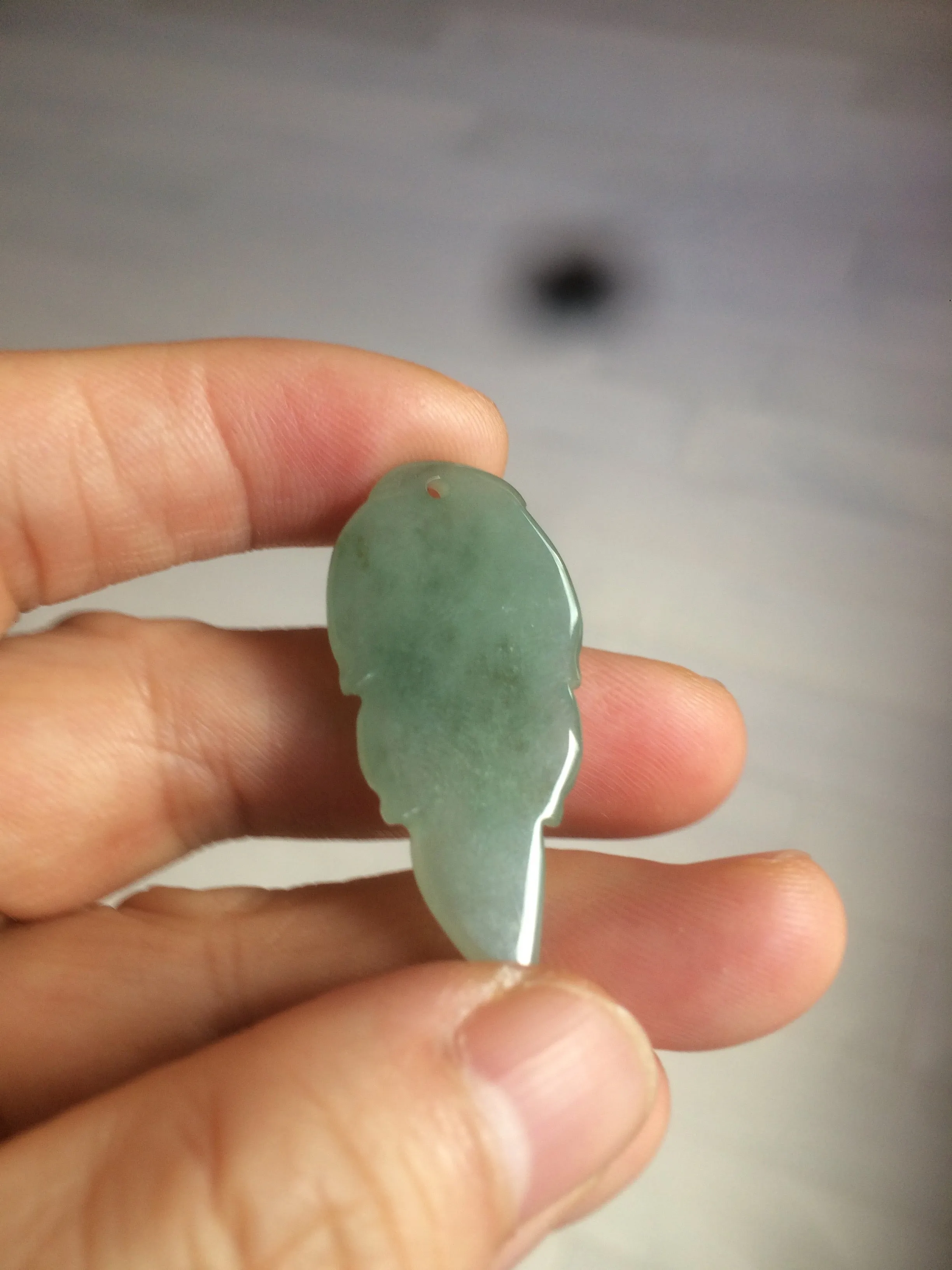 100% natural type A icy watery light green/dark green jadeite jade leaf pendant group AZ100