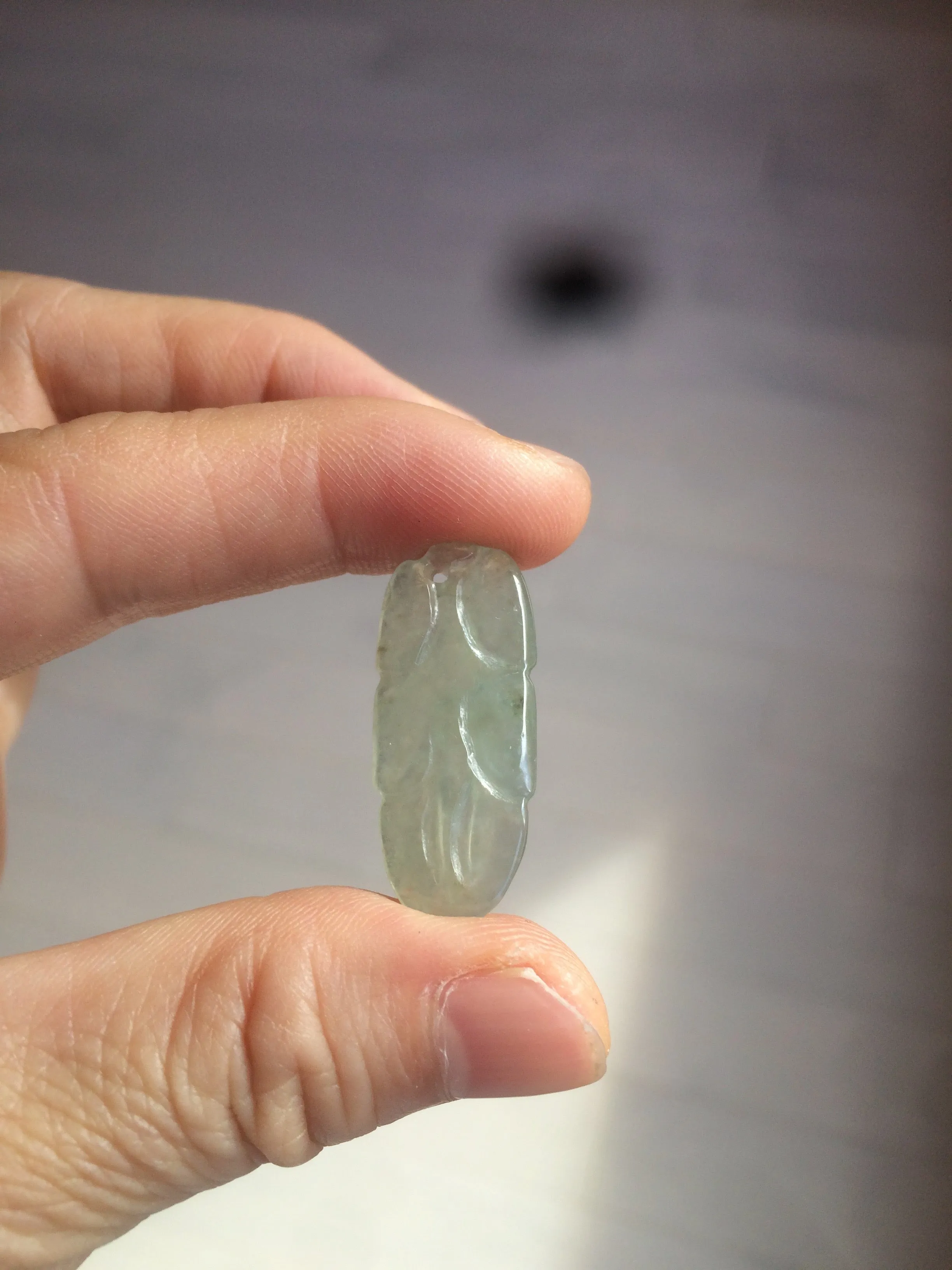 100% natural type A icy watery light green/dark green jadeite jade leaf pendant group AZ100