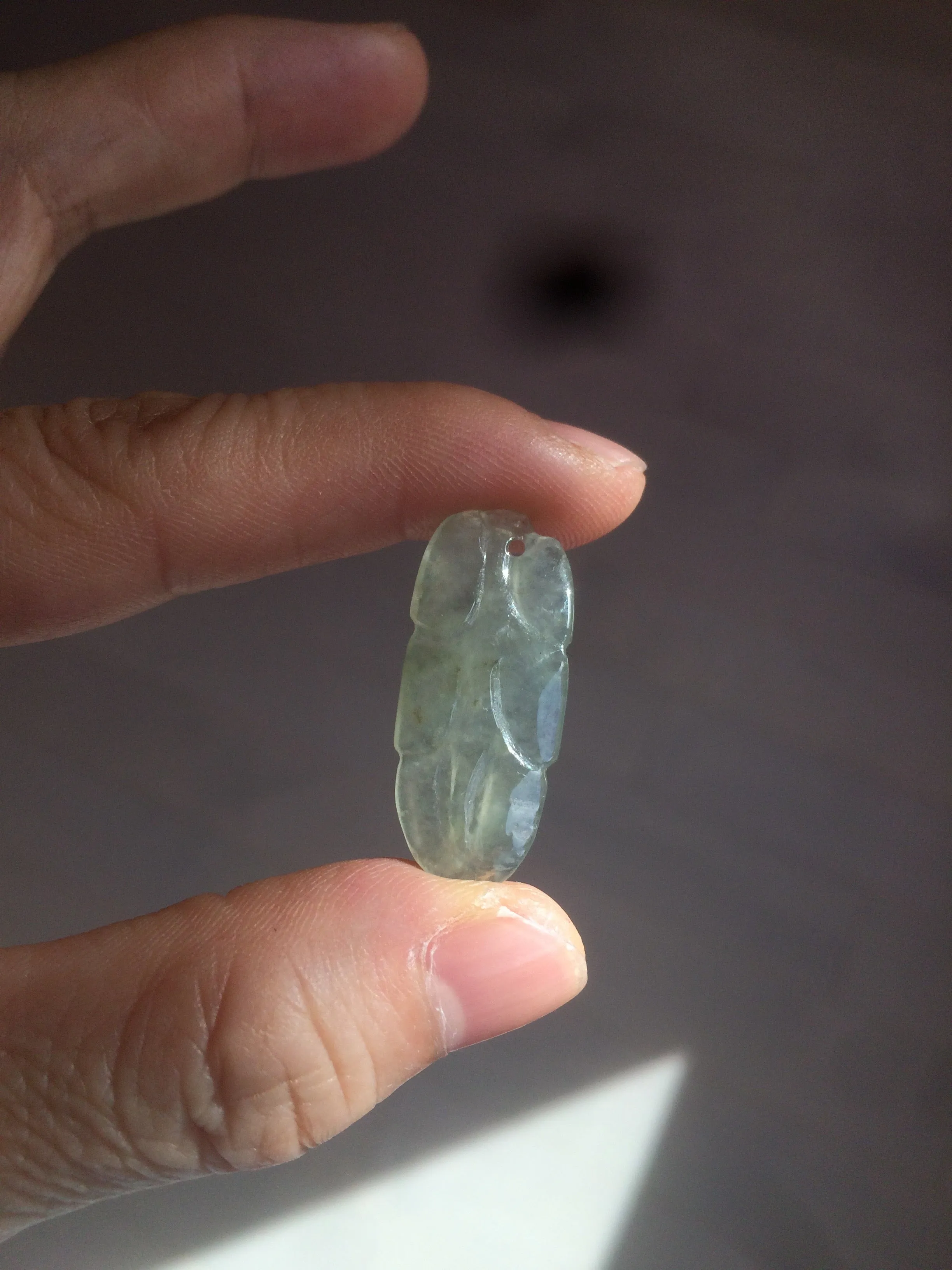 100% natural type A icy watery light green/dark green jadeite jade leaf pendant group AZ100