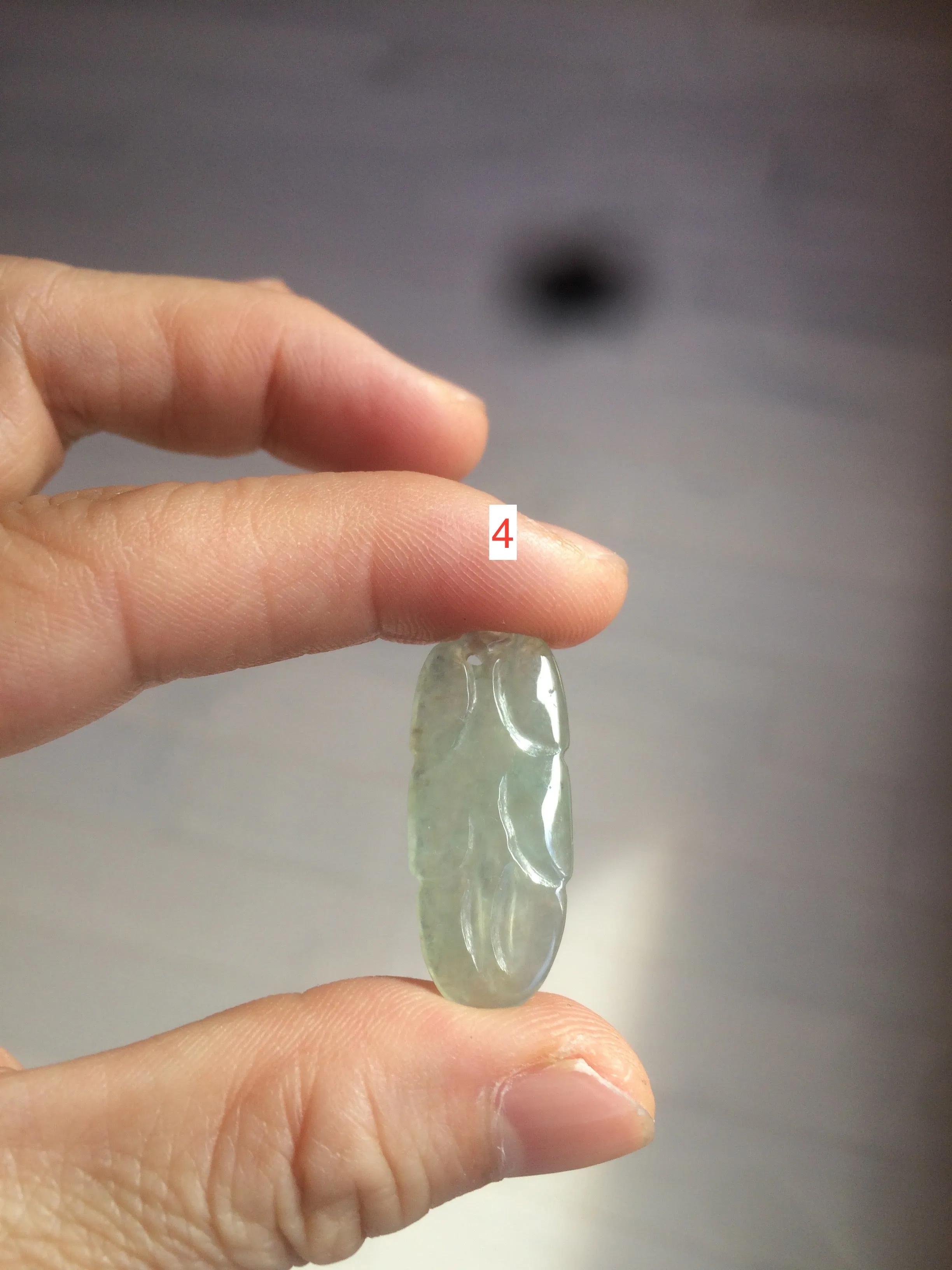 100% natural type A icy watery light green/dark green jadeite jade leaf pendant group AZ100