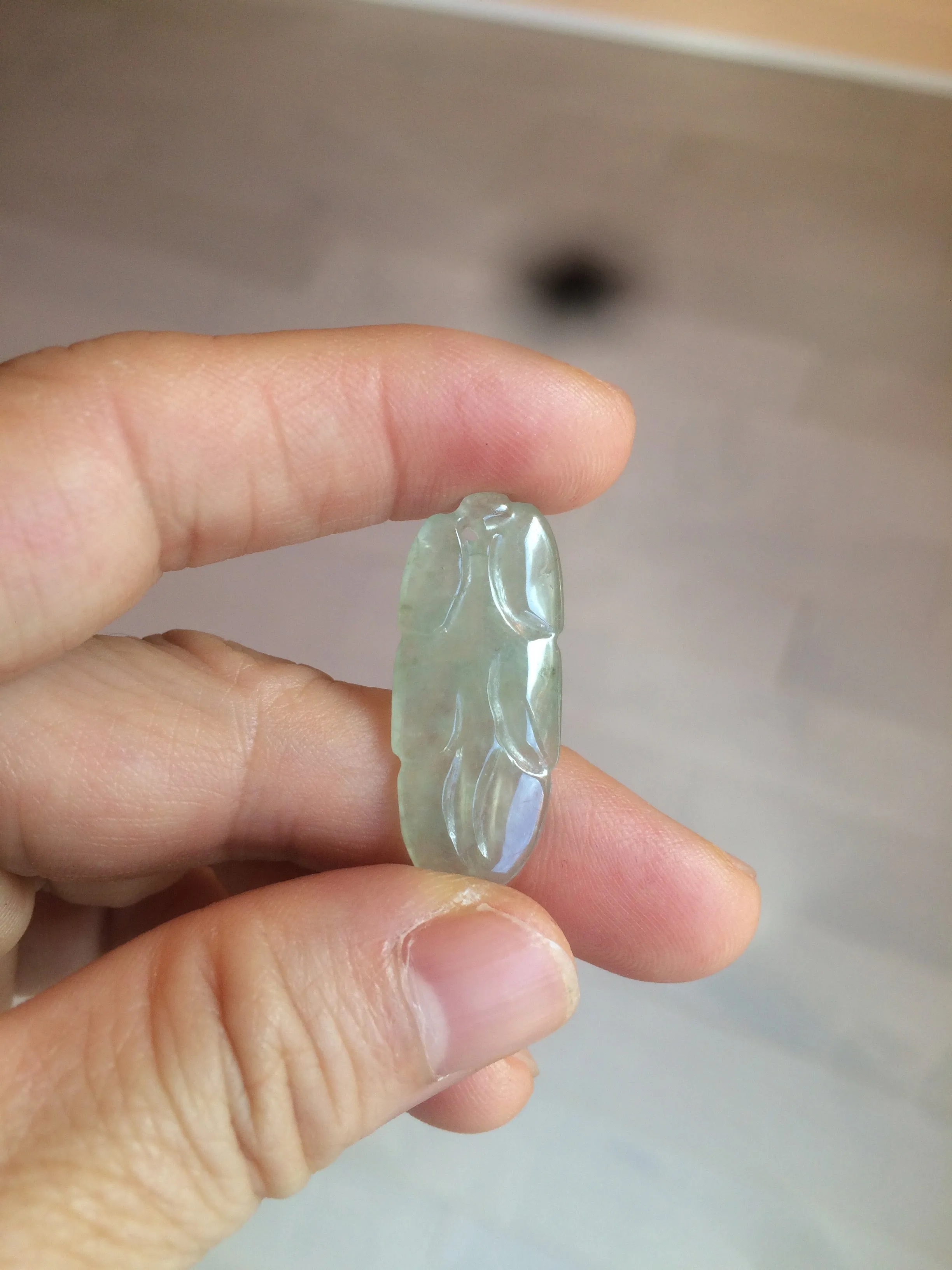 100% natural type A icy watery light green/dark green jadeite jade leaf pendant group AZ100