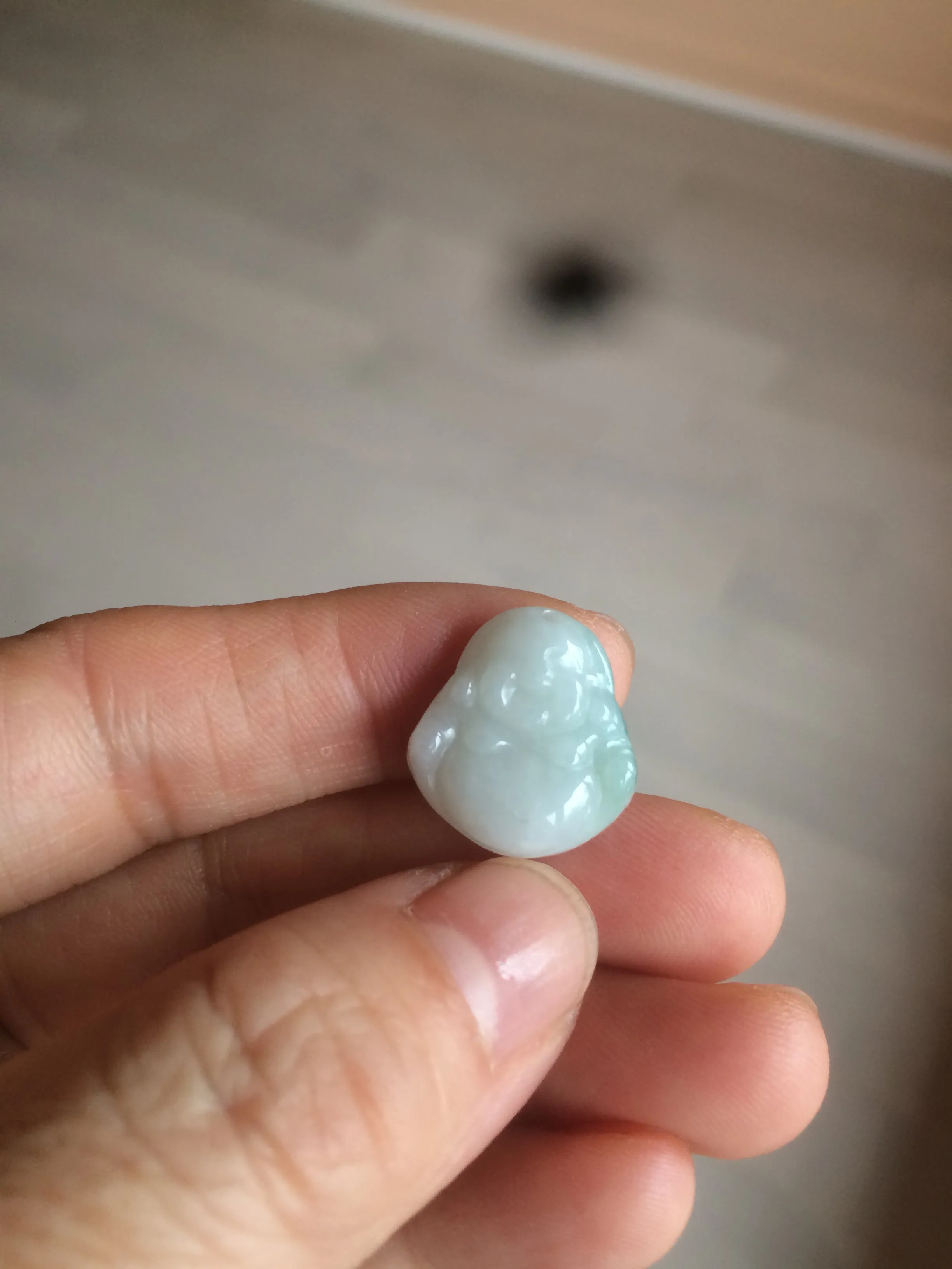 100% Natural type A light green/purple/white small happy buddha jadeite Jade pendant necklace AQ53 add on item