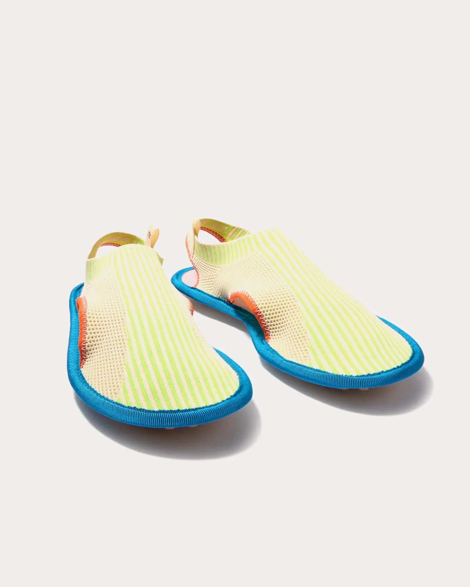 1000CHIODI Knit Flat Cream / Light Green Slip Ons