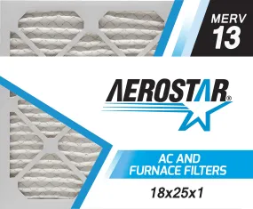 18x25x1 AC and Furnace Air Filter by Aerostar - MERV 13, Box of 6