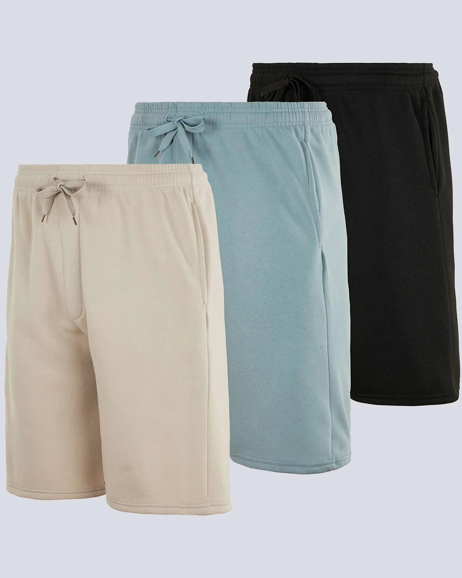 3 Pack: Mens 9 Fleece Casual Lounge Shorts