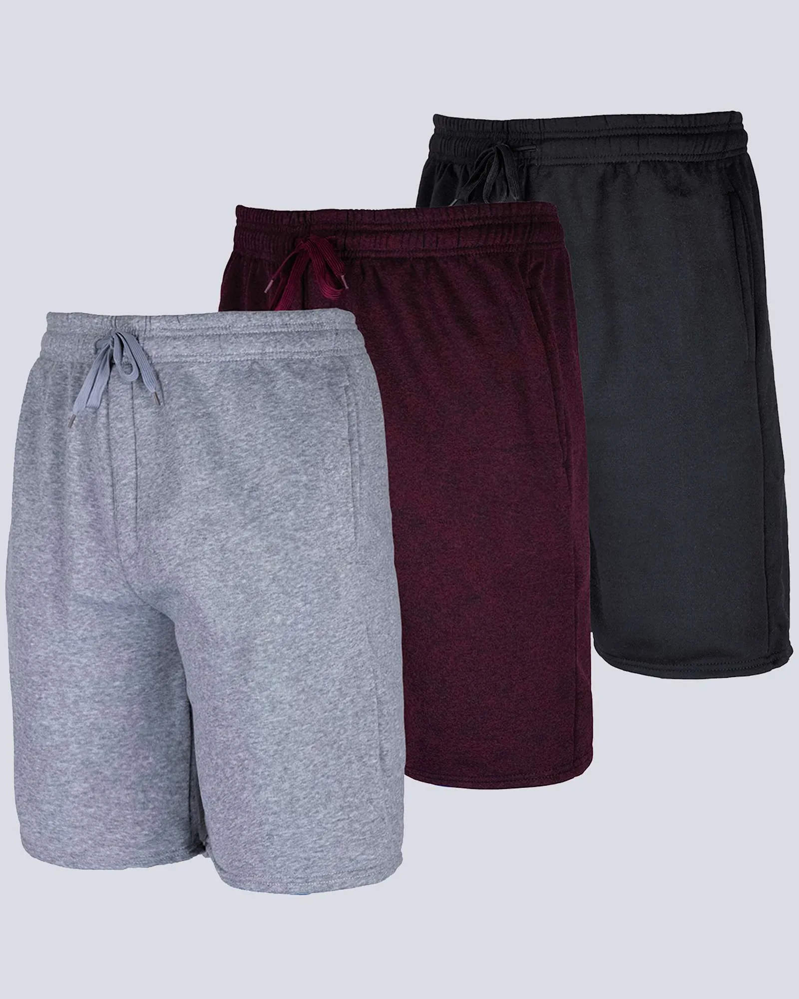 3 Pack: Mens 9 Fleece Casual Lounge Shorts