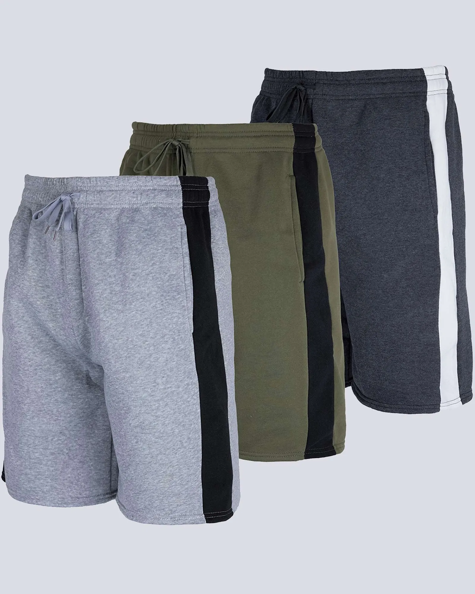 3 Pack: Mens 9 Fleece Casual Lounge Shorts