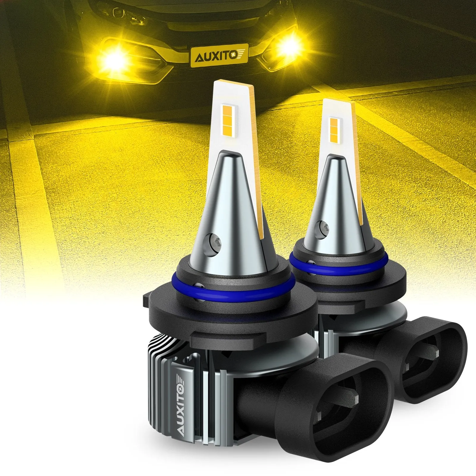 9006/HB4 LED Fog Light Bulbs 3000K Amber Yellow CSP Chips 30W 6000 Lumen Per Pair