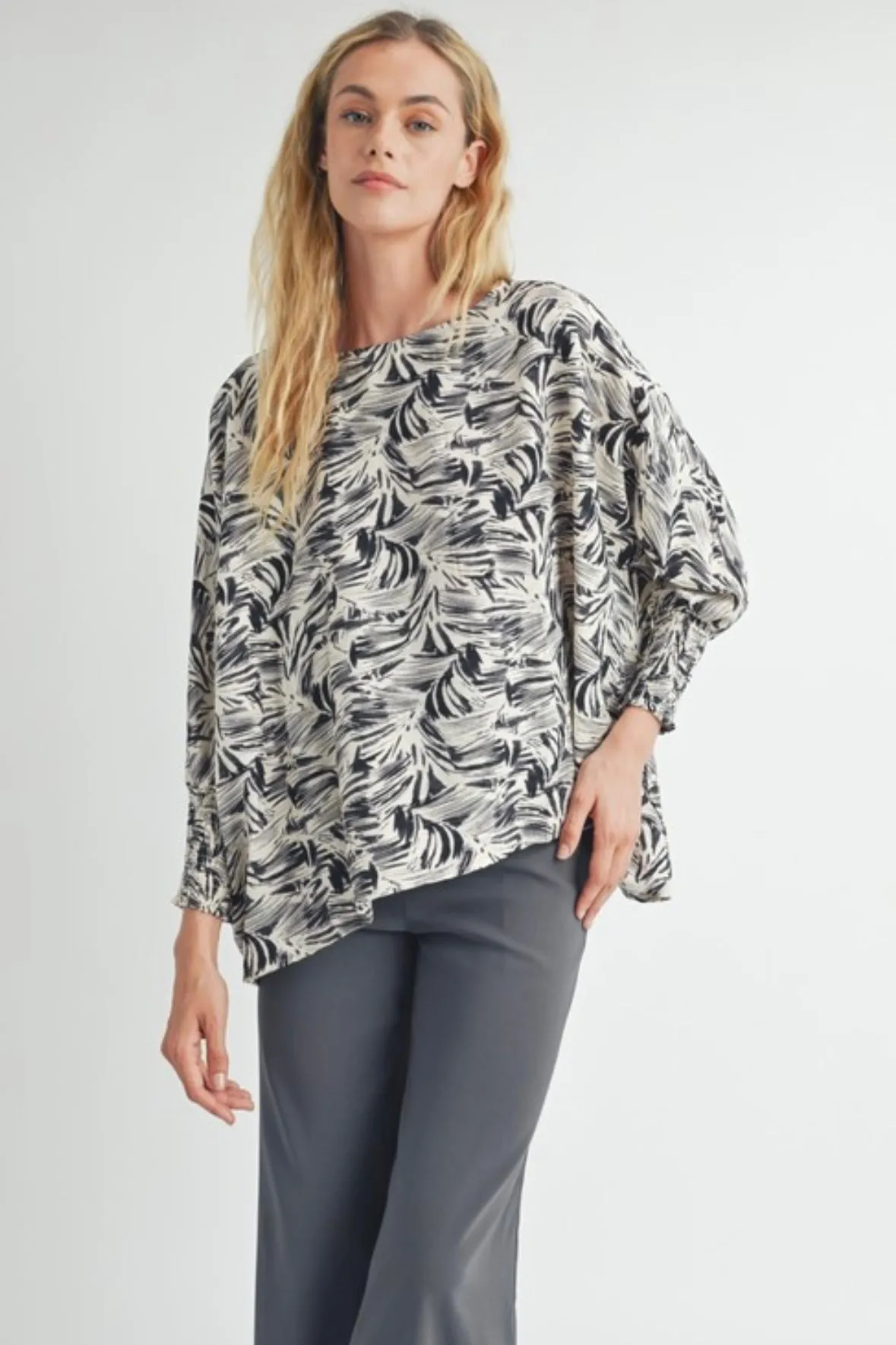 Abstract Printed Flowy Top