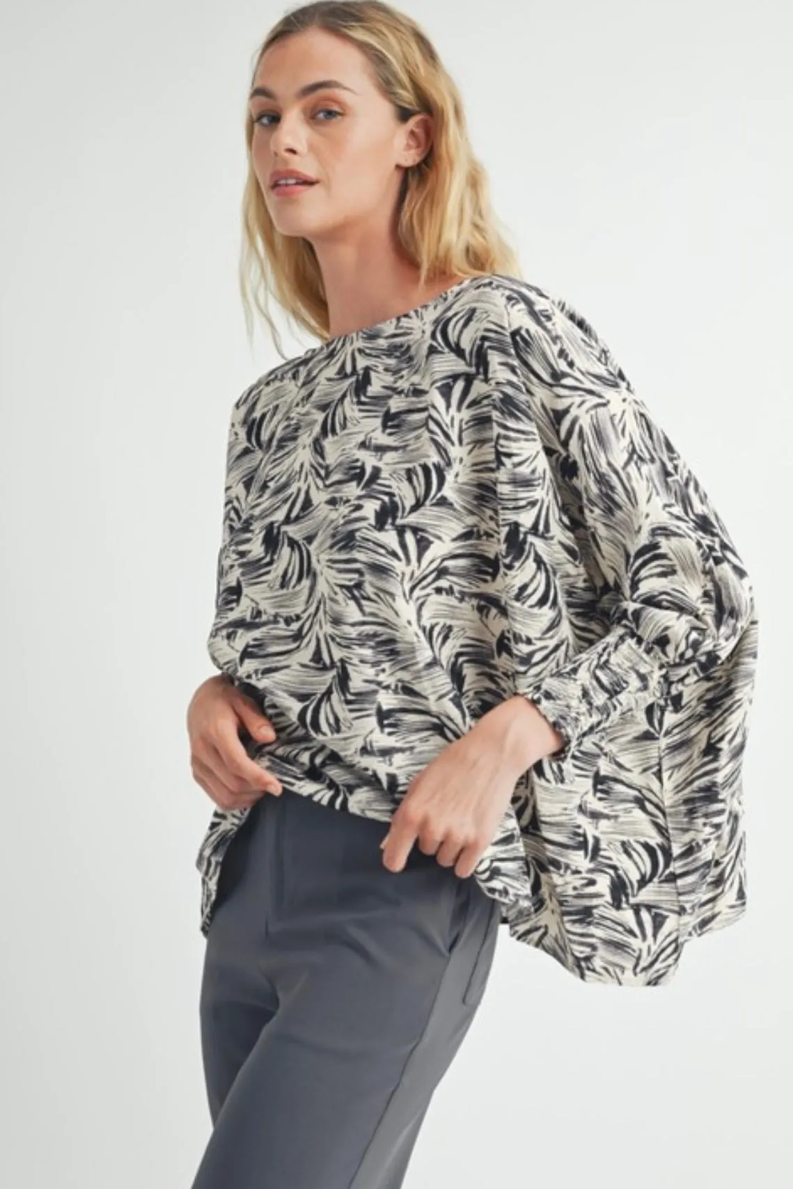 Abstract Printed Flowy Top