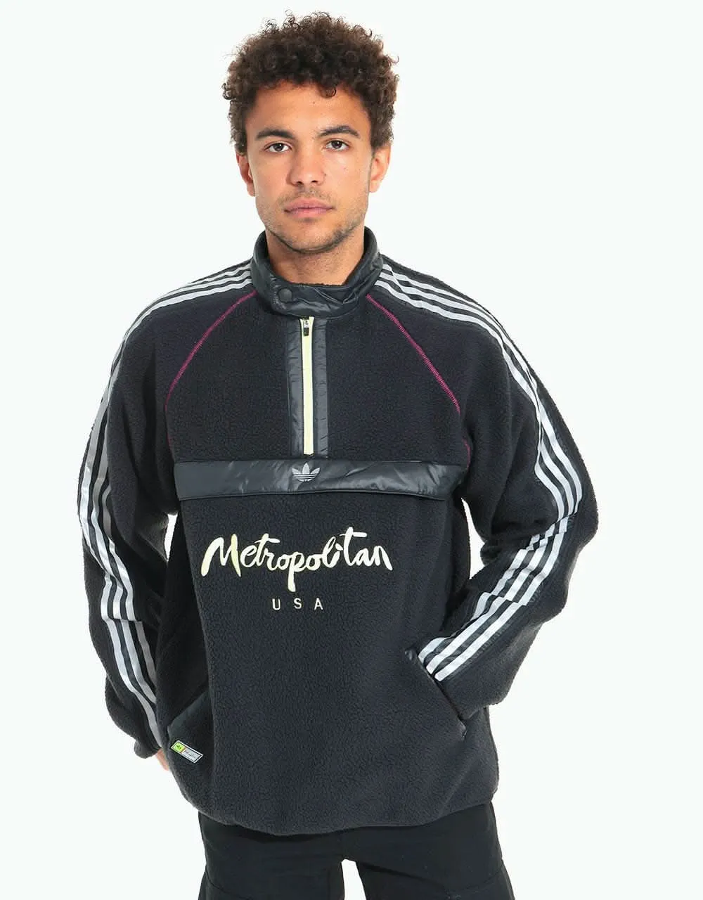 adidas x Metropolitan Polar Track Top - Black/Yellow Tint/Real Magenta