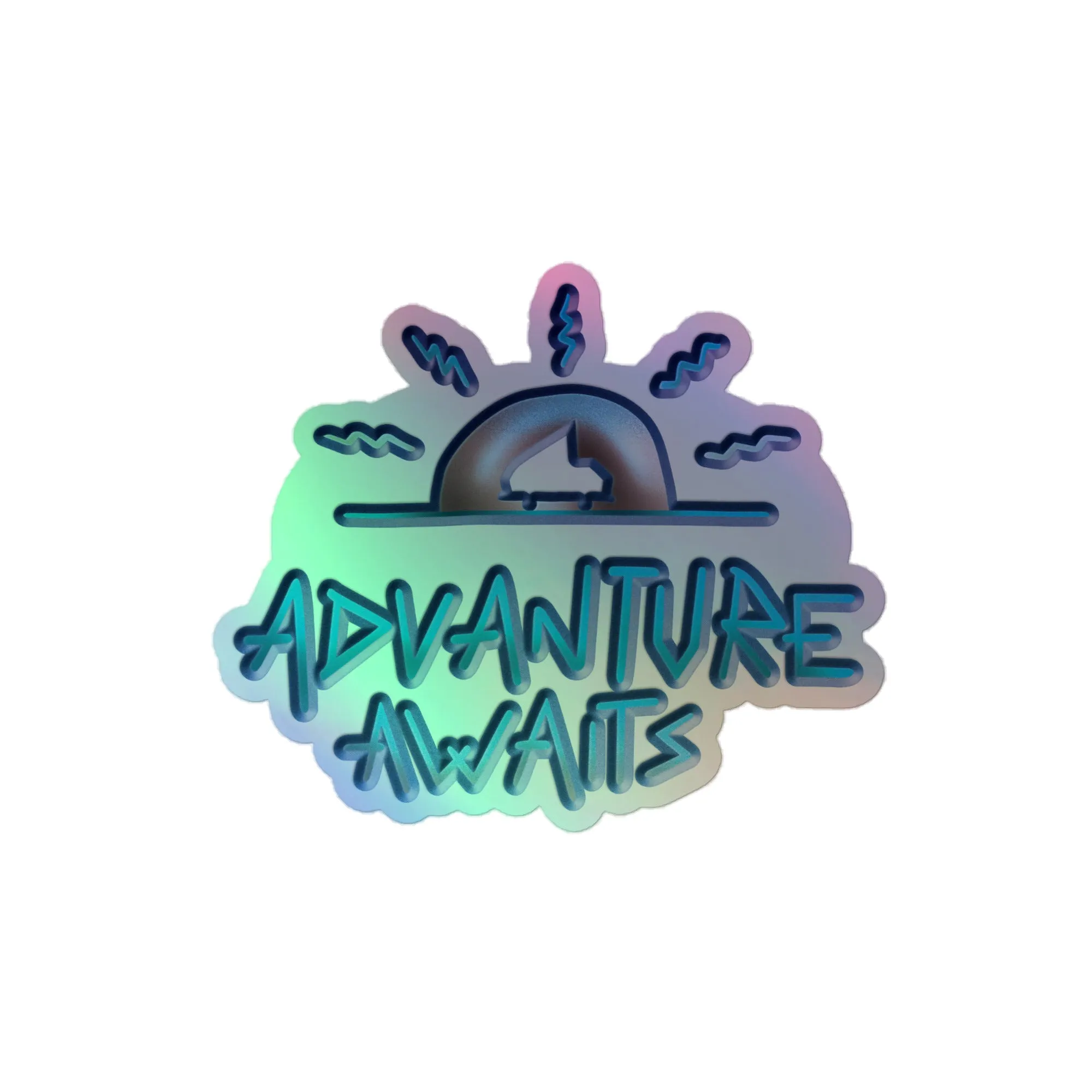 Advanture Awaits Holographic Sticker