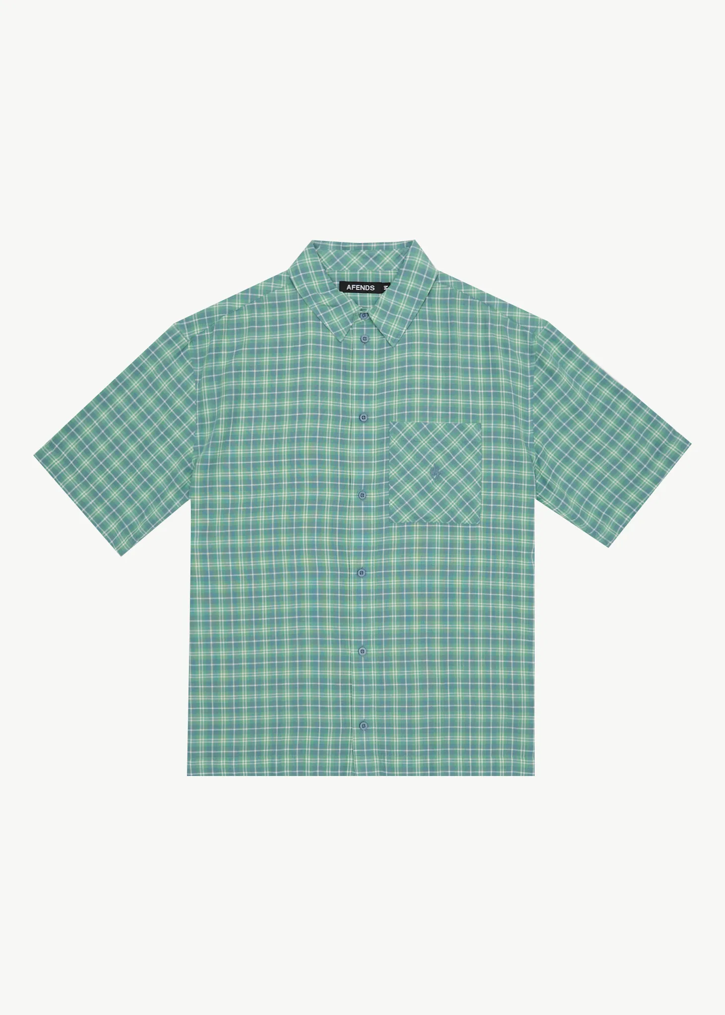 AFENDS Mens Creator - Short Sleeve Shirt - Pine