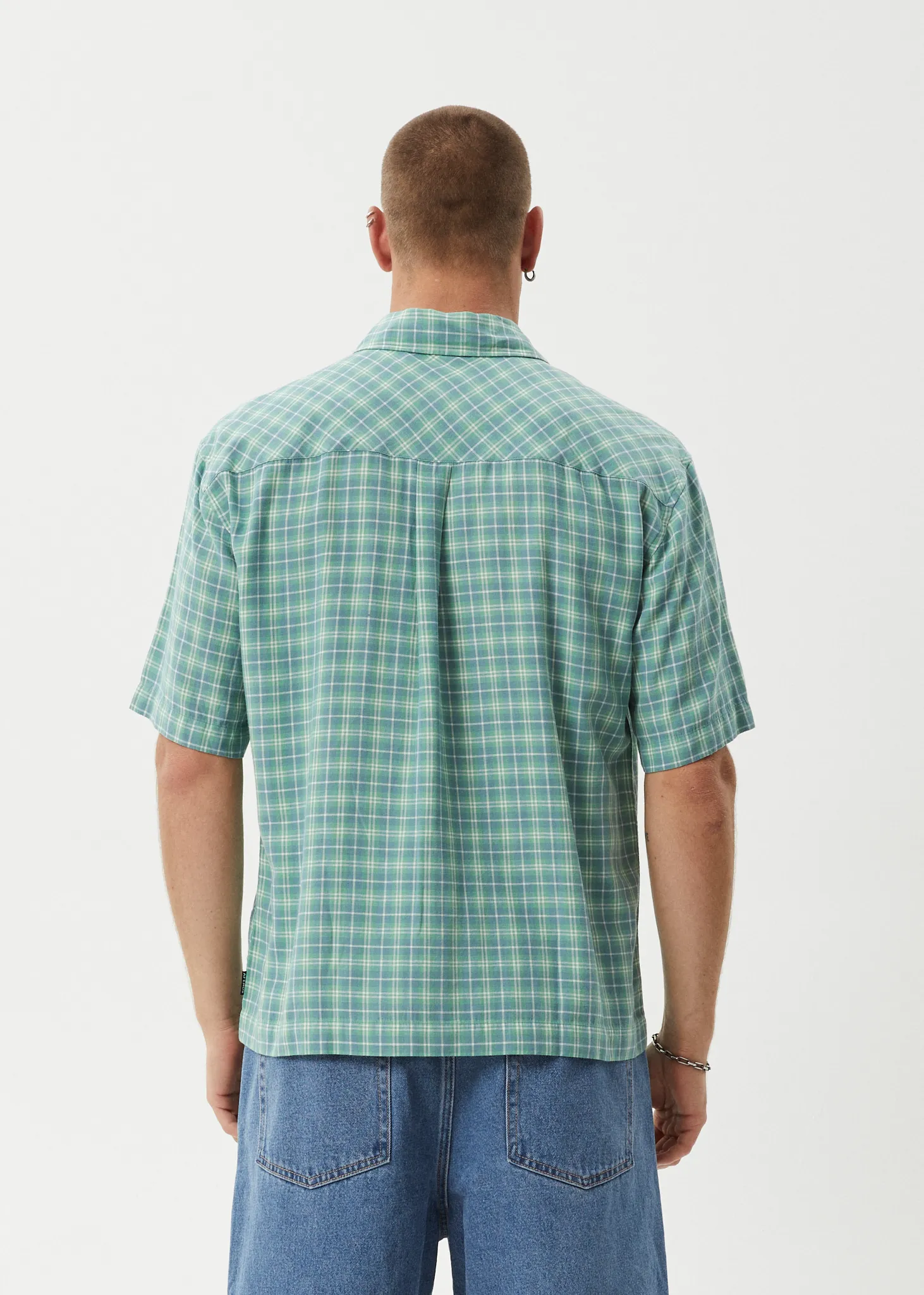 AFENDS Mens Creator - Short Sleeve Shirt - Pine