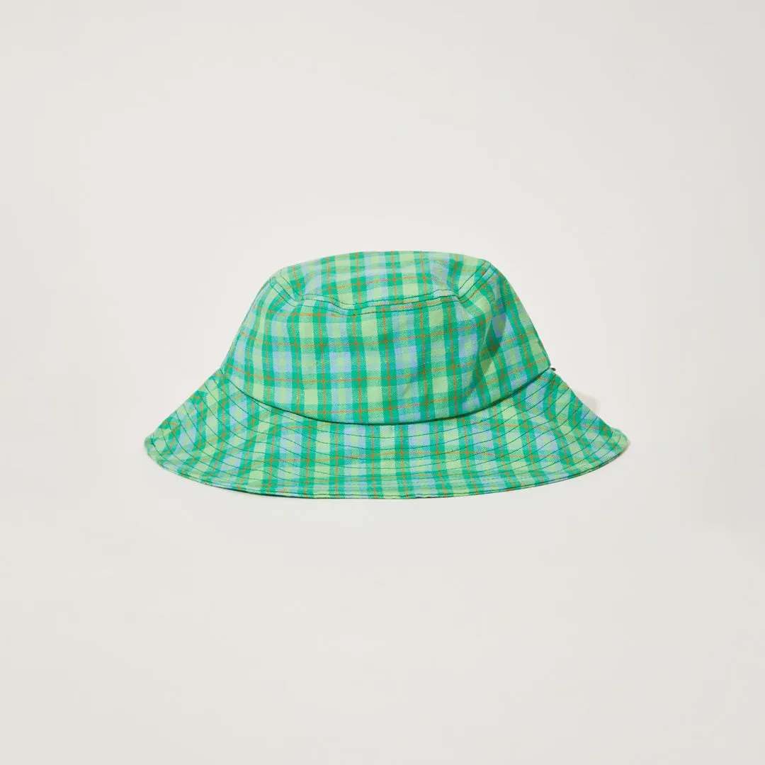 AFENDS Unisex Tully - Check Wide Brim Hat - Forest Check