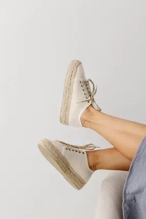 'Alicante' Lace Up Espadrille Shoes in Natural FINAL SALE