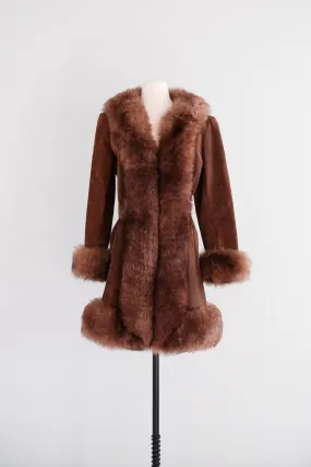 Amazing 1970's Chocolate Penny Lane Coat / Sz M