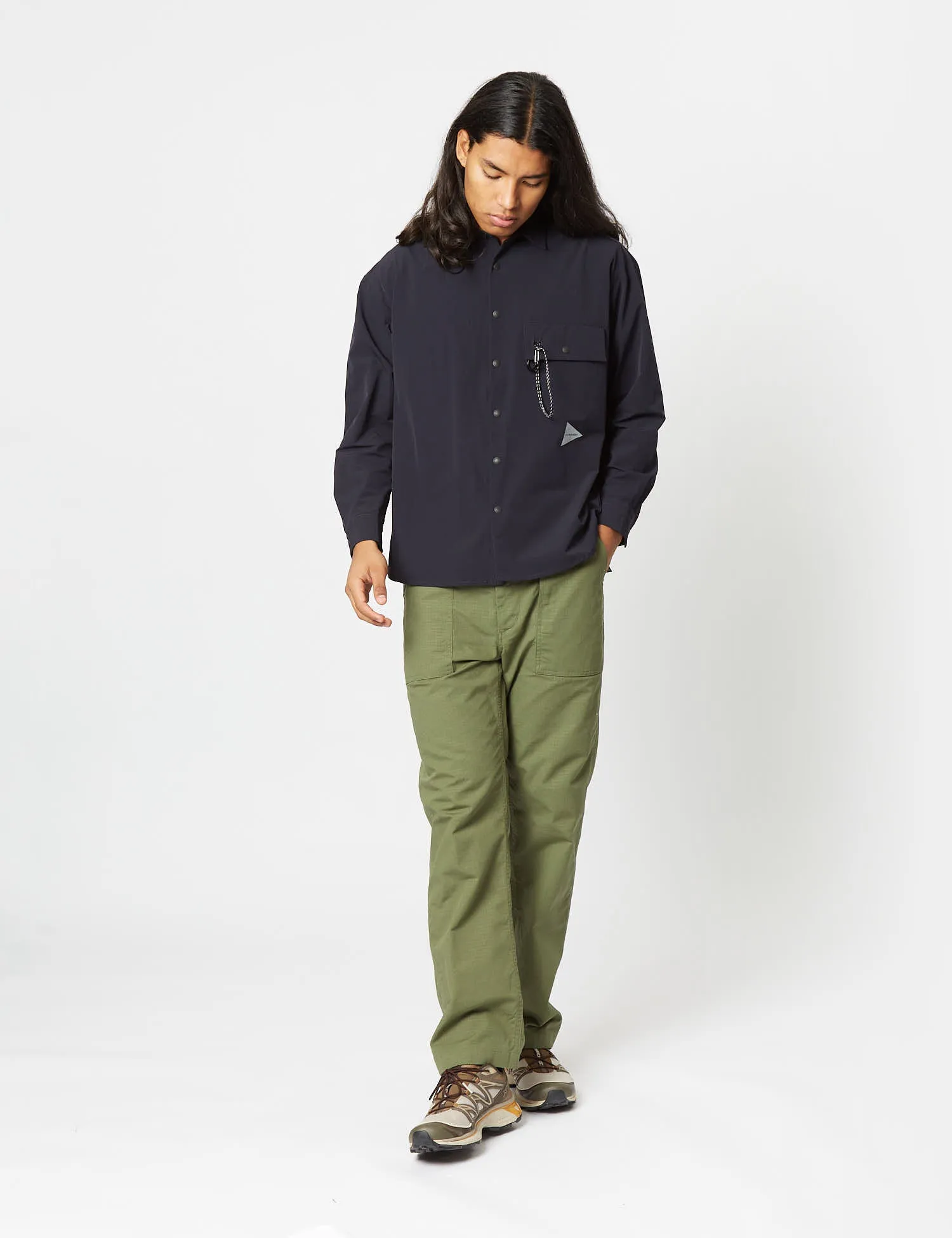 And Wander Lightweight Cloth Shirt - Navy Blue