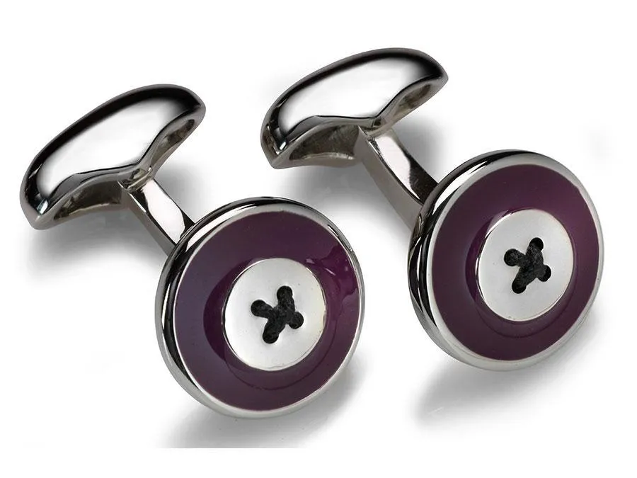 Babette Wasserman Enamel Button Cufflinks