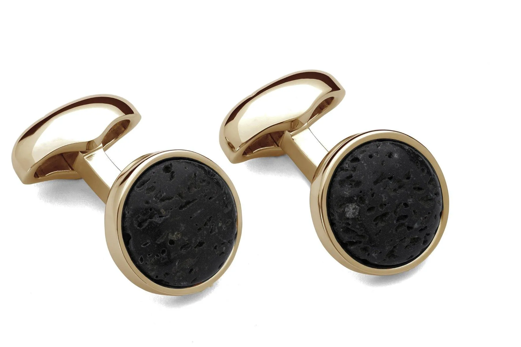 Babette Wasserman Volcanic Cufflinks with Lava Rock