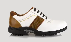 Berlin Antique White-Yellow Golf Shoes