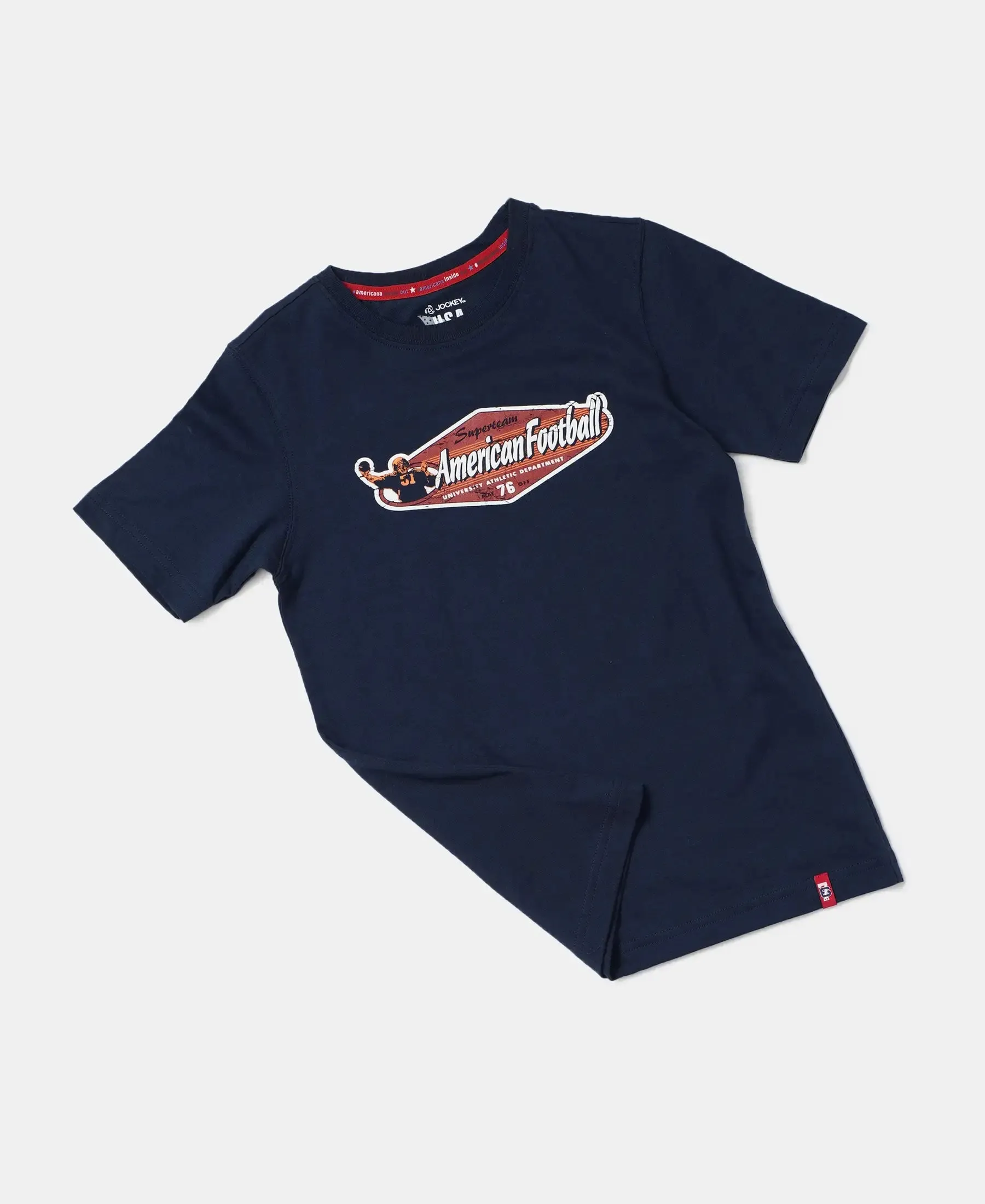 Boy's Super Combed Cotton Graphic Printed Half Sleeve T-Shirt - Navy Printed