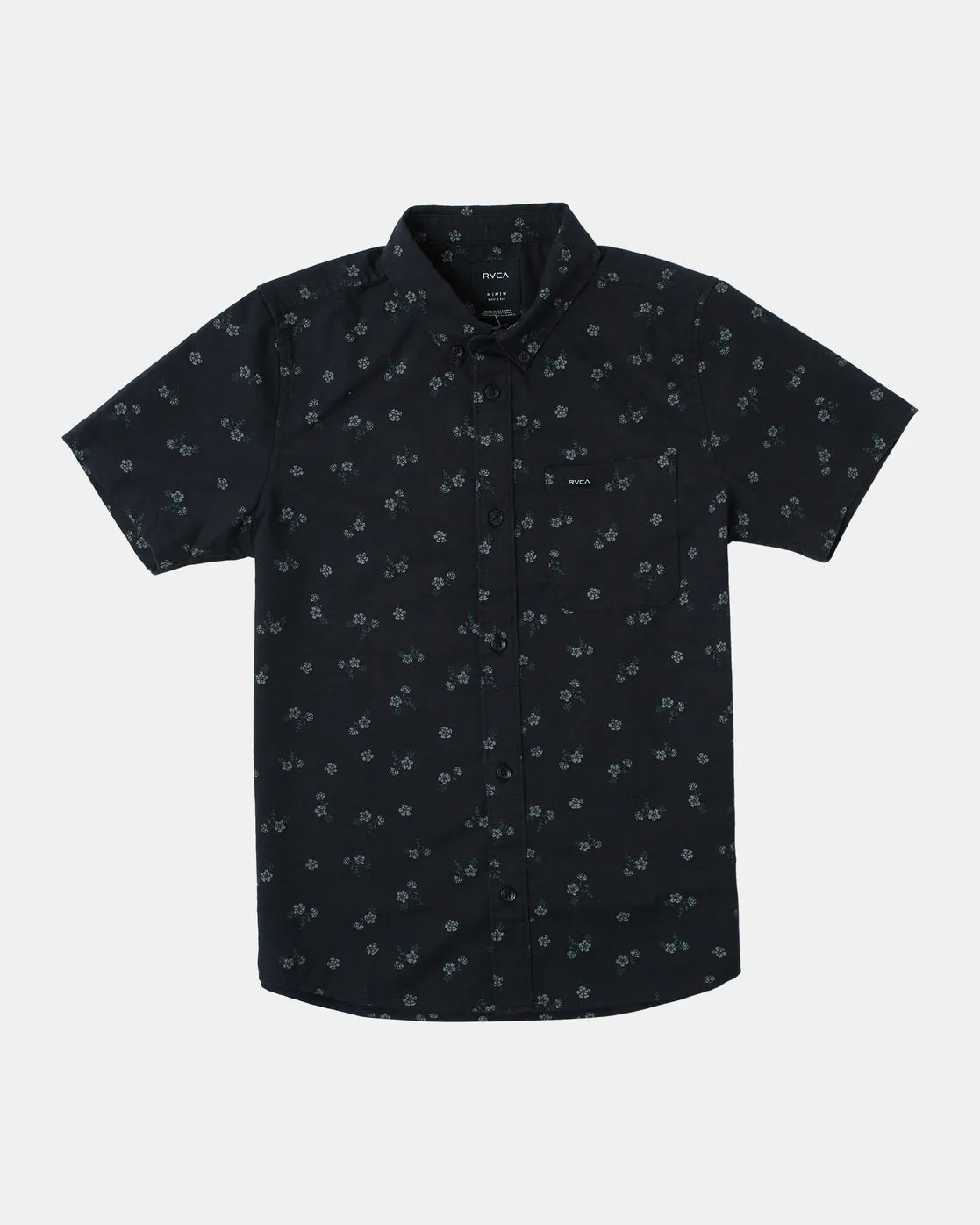 Boys That'll Do Print Short Sleeve Shirt - Black Floral