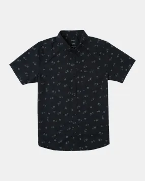 Boys That'll Do Print Short Sleeve Shirt - Black Floral