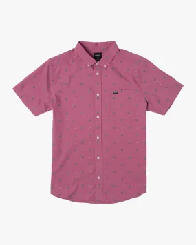 Boys That'll Do Print Short Sleeve Shirt - Dusty Pink