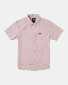 Boys That'll Do Print Short Sleeve Shirt - Pale Mauve Multi