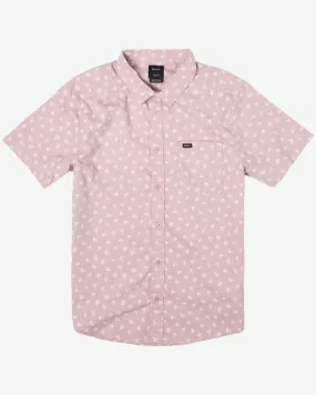 Boys That'll Do Print Short Sleeve Shirt - Pale Mauve