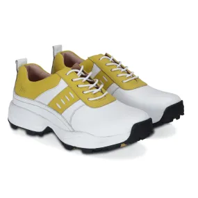 Brad White & Yellow Golf Shoes