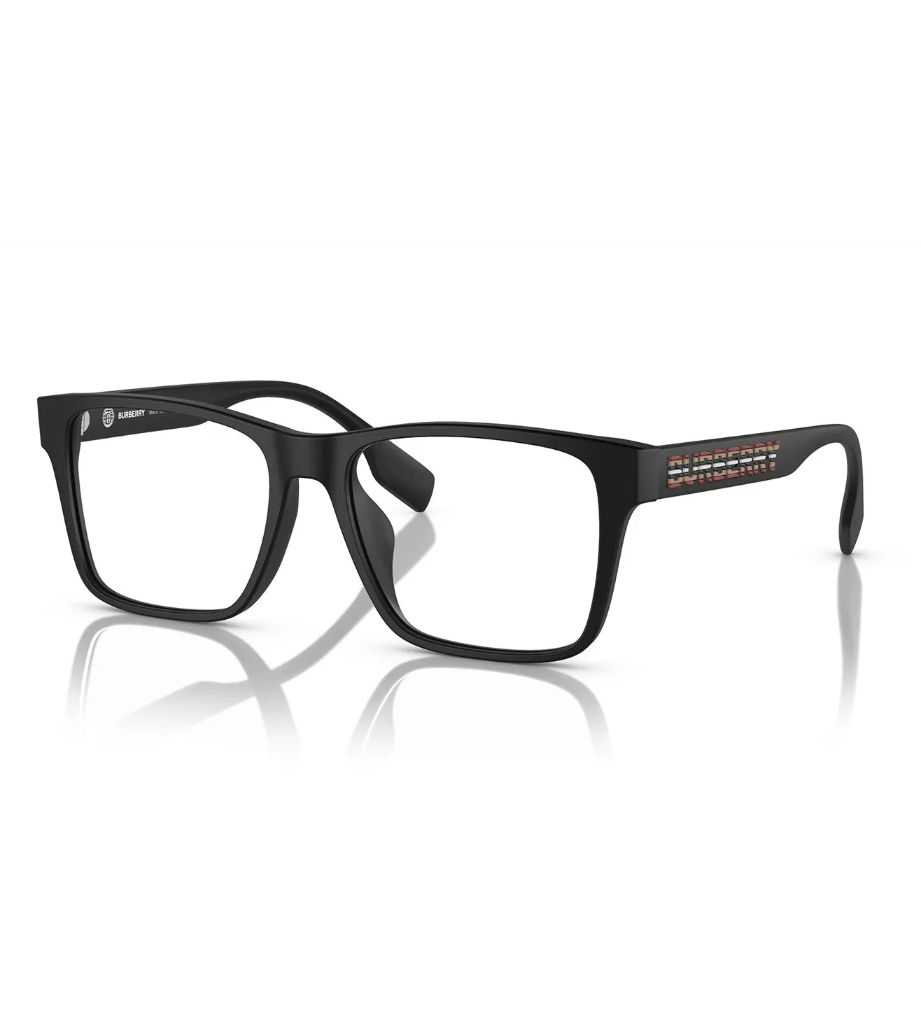 Burberry Men's Matte Black Square Optical Frame