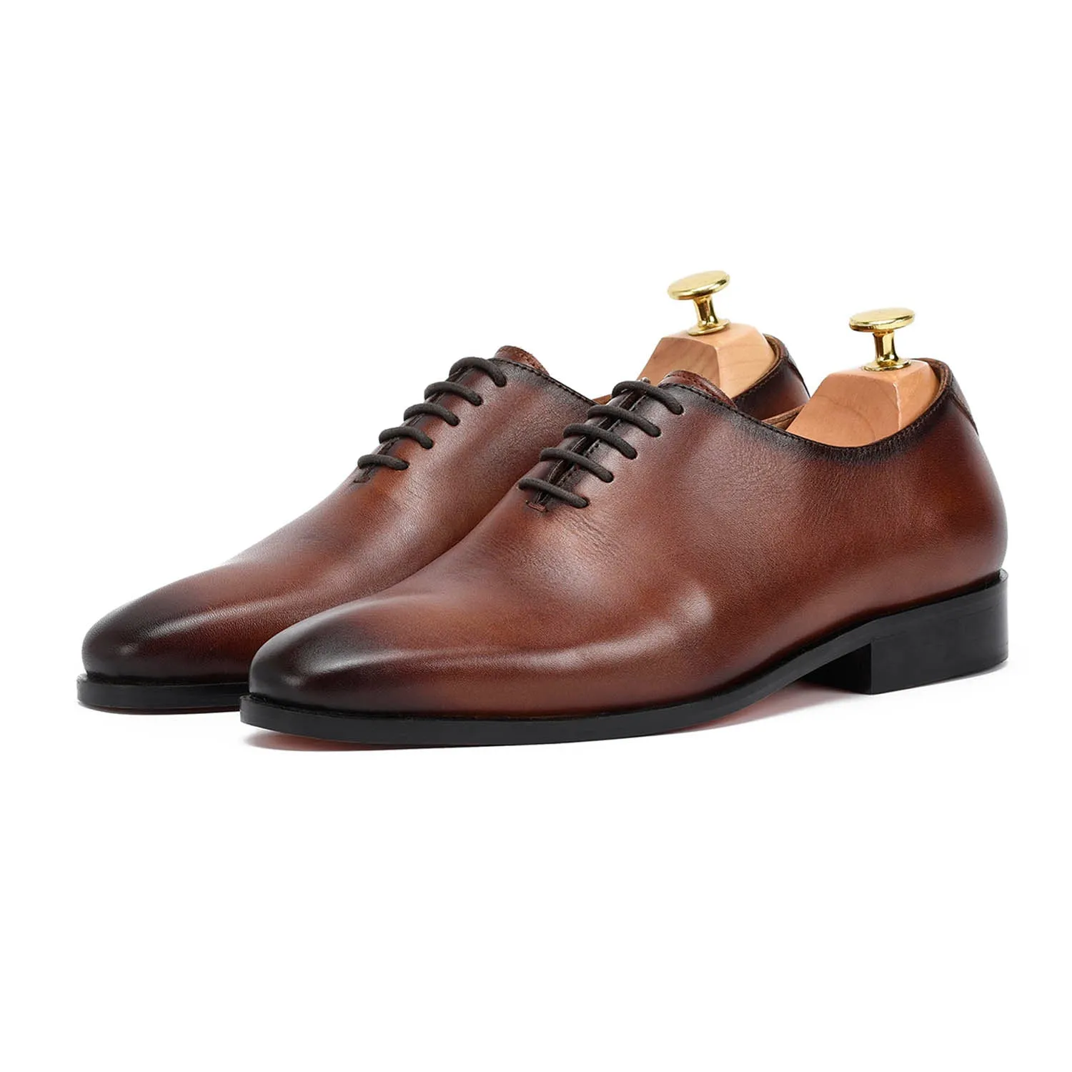 Chiseled British Brown Oxfords