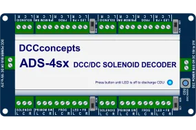 DCC Concepts Accessory Decoder CDU Solenoid Drive SX 4-Way w/Power Off Memory & Protective Case