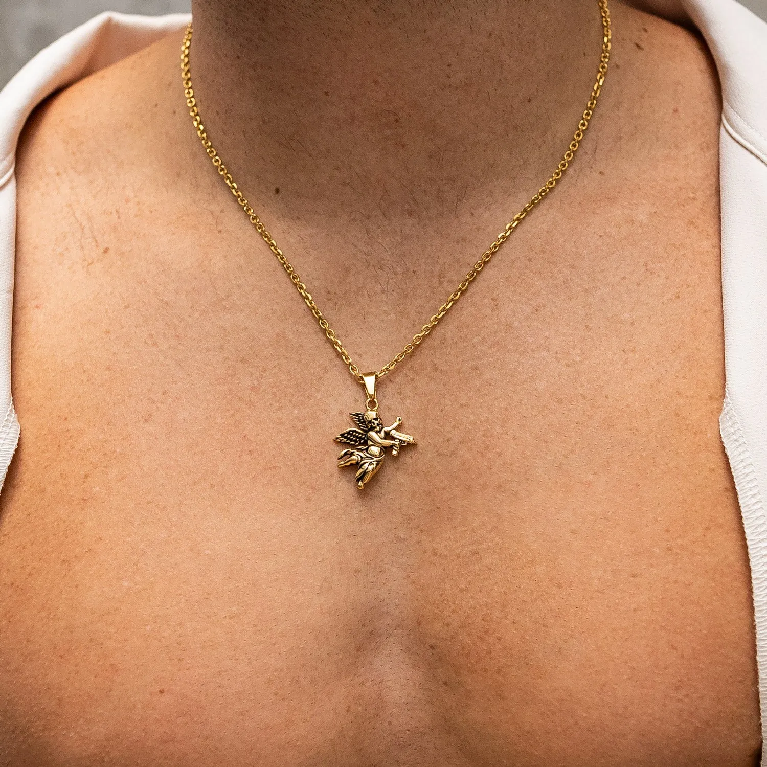 Death's Cupid Pendant (Gold)