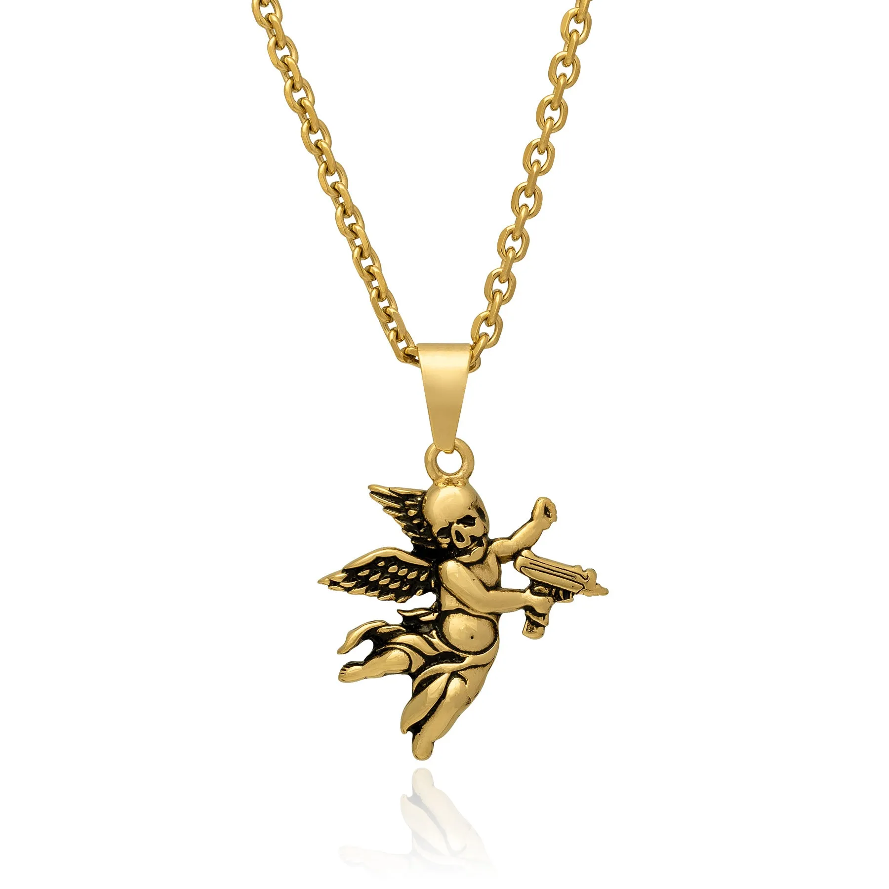 Death's Cupid Pendant (Gold)