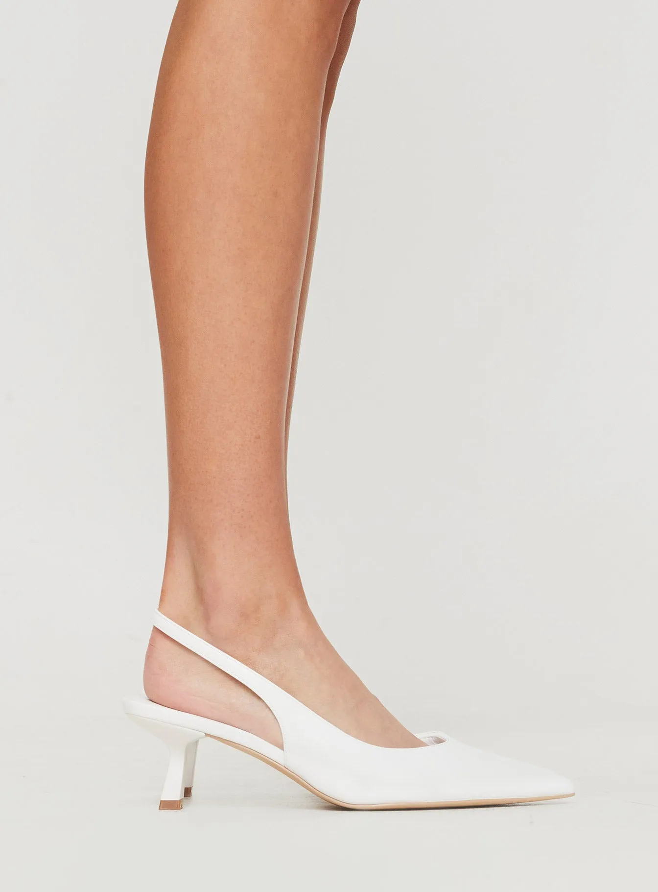 Denalia Pointed Toe Heels White Matte