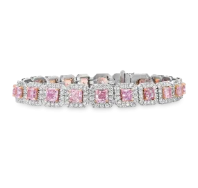 Fancy Pink Diamond Bracelet, 6.47 carats