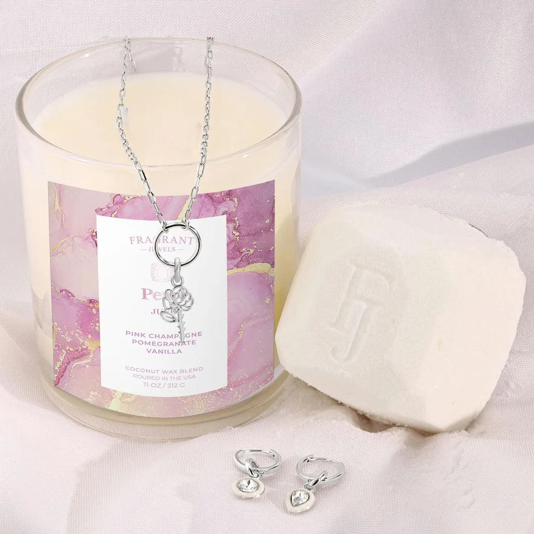 February Amethyst Birthstone Charm - Jewel Candle