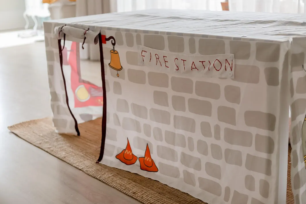 Fire Truck & Station Table Tent