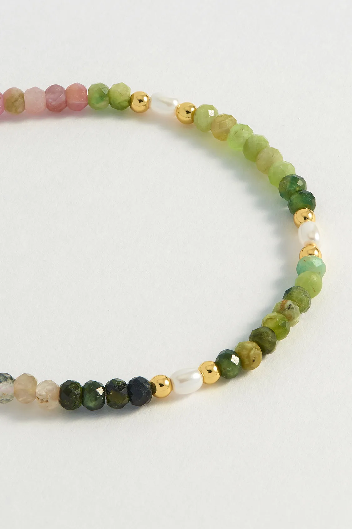 Gemstone Pearl T-Bar Beaded Bracelet