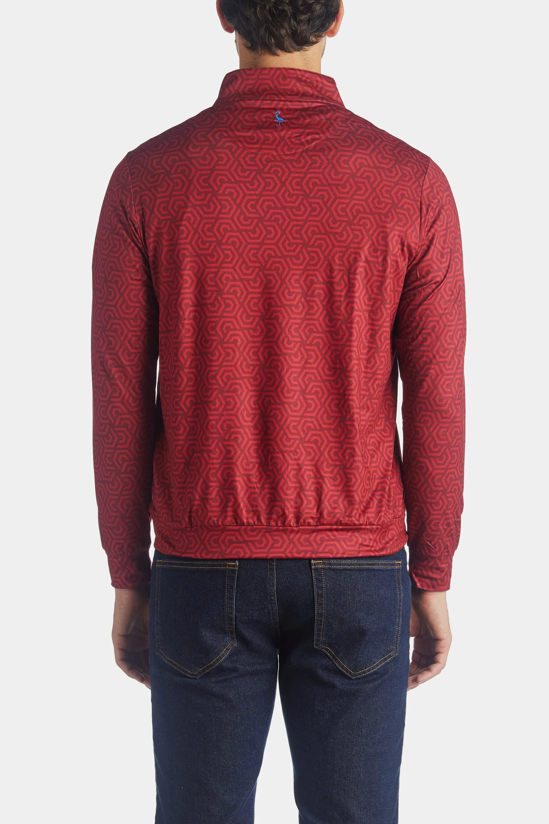 Geo Printed Quarter Zip Pullover