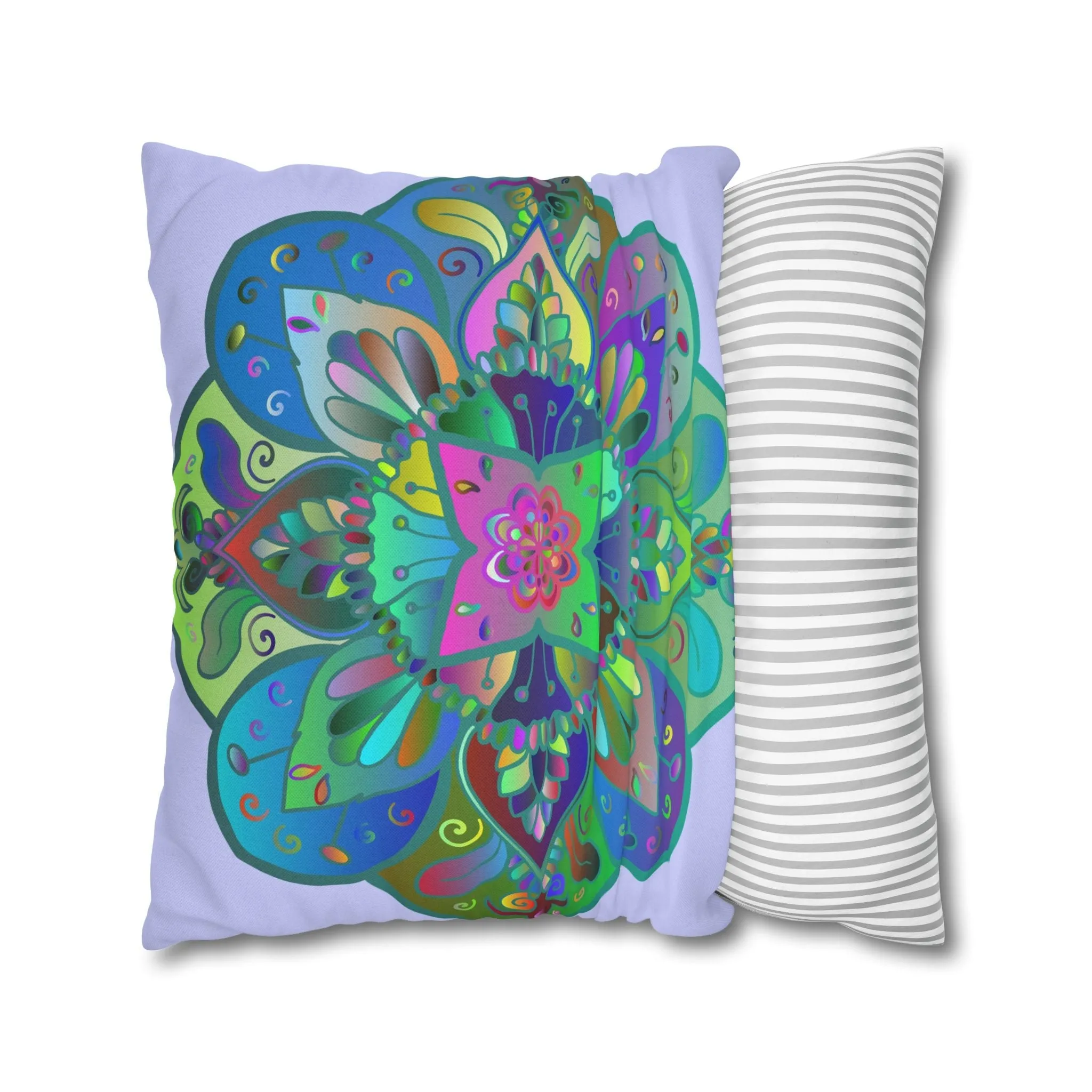 Handmade Mandala Art Pillowcase - Pale Lavender