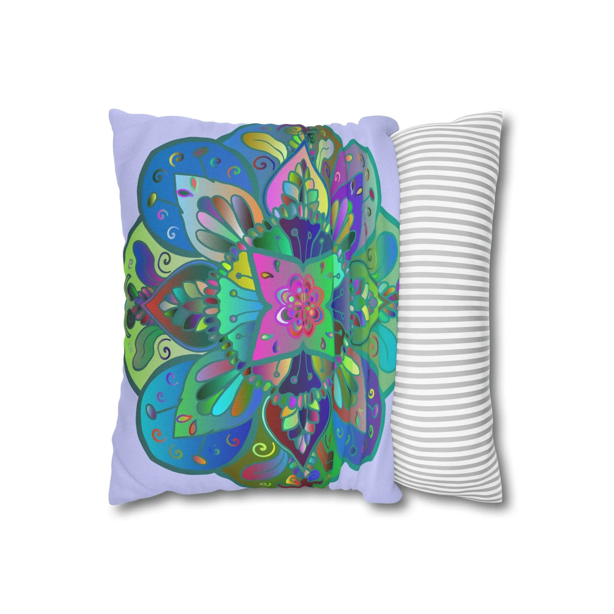 Handmade Mandala Art Pillowcase - Pale Lavender