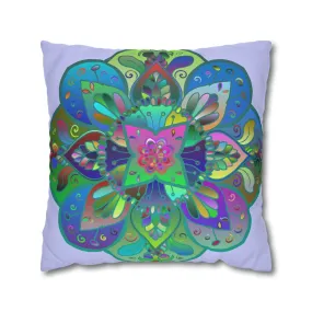 Handmade Mandala Art Pillowcase - Pale Lavender